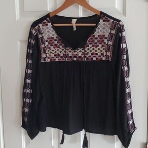 RAGA Boho Tribal Peasant Blouse Size M